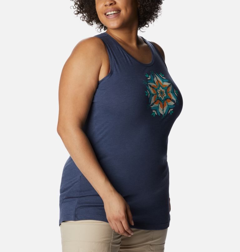 Women's Columbia Bluff Mesa Tanks Navy | Plus Size CA-JLA45